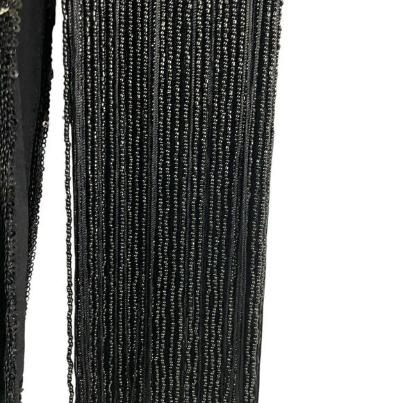 Dress the Population Black Rory Sleeveless Sequin Dress With Fringe Small Midi - Picture 4 of 11